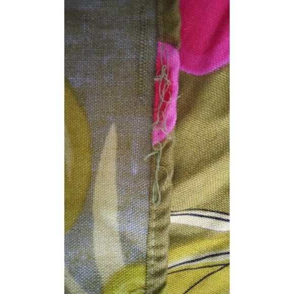 Vera Neumann Tablecloth Green Pink Floral Cotton 58" x 100" Mod MCM - Picture 6 of 8